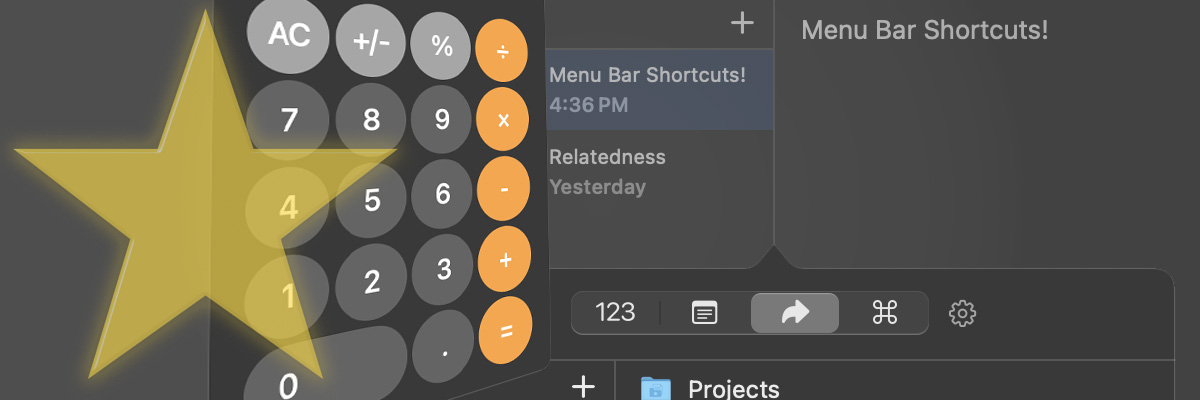 Menu Bar Shortcuts app interface